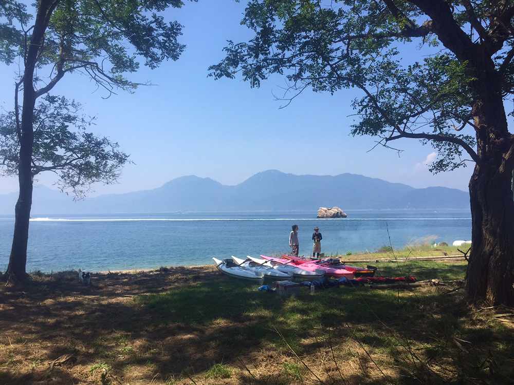 Camp à Ganne Moon beach, île d'Etajima
