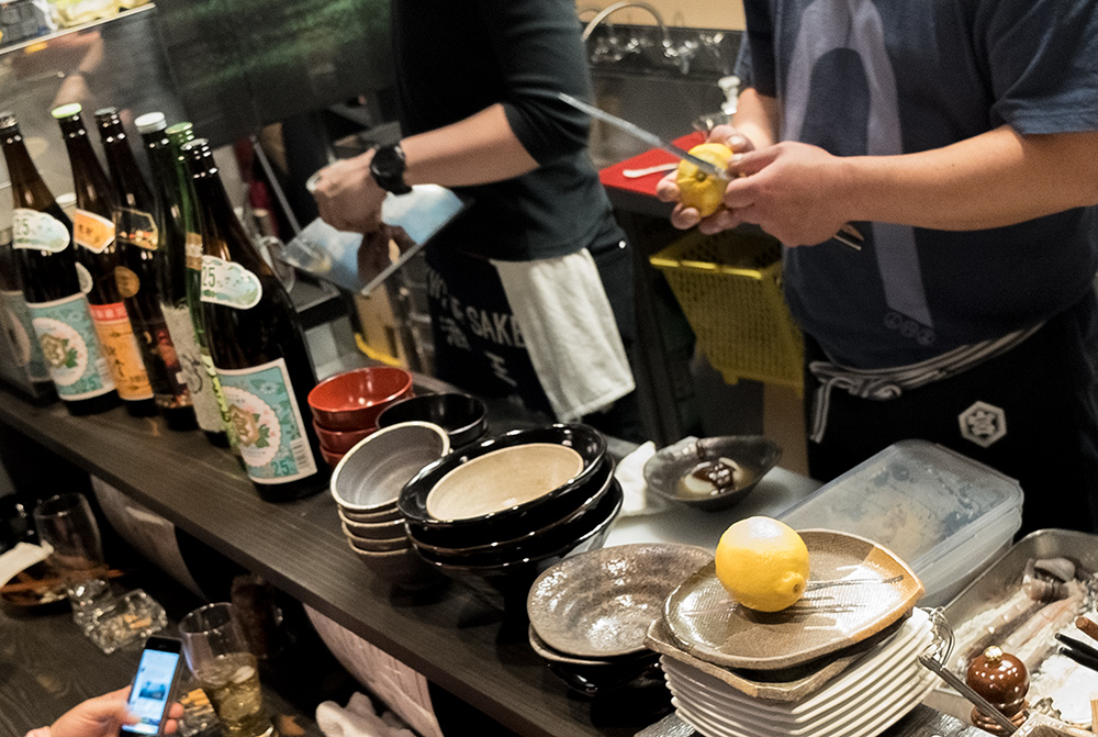 Open kitchen de l'izakaya Aitsuki あい月 Hiroshima