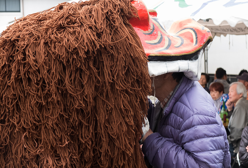Danse du lion 獅子舞 shishimai, se faire manger la tête par le lion
