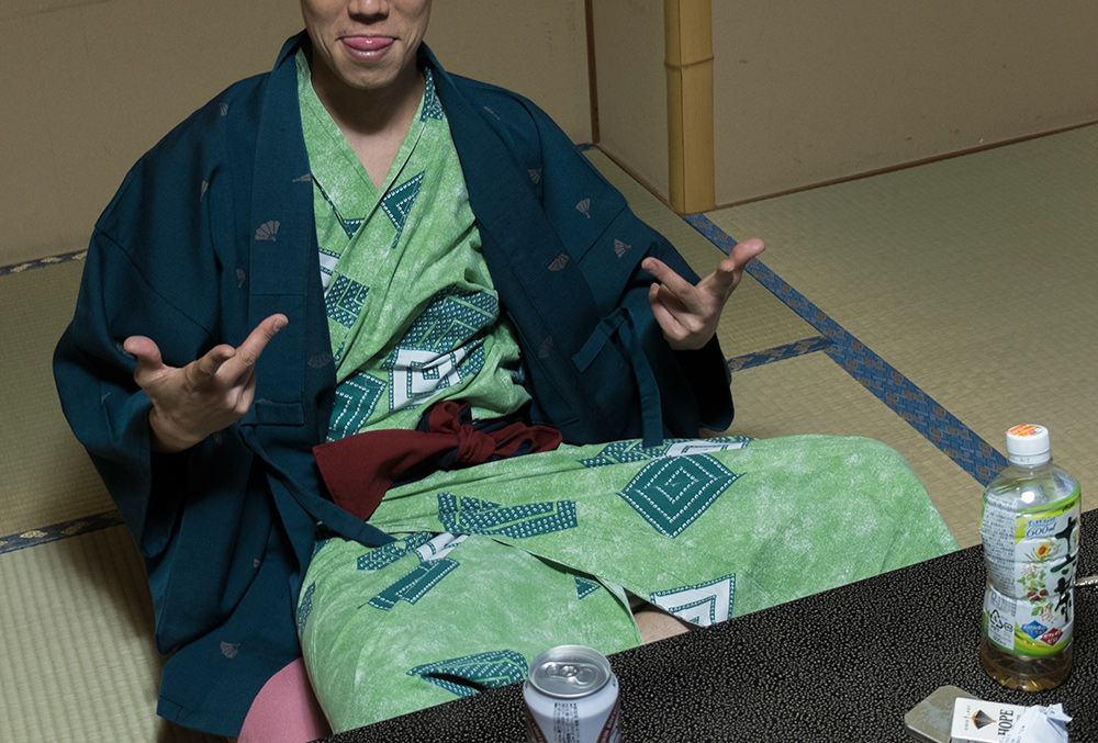 Le Gracieux en yukata, au ryokan