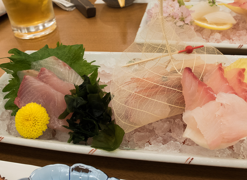 お造 (o-tsukuri, Sashimi de Kaiseki Ryori), repas de ryokan