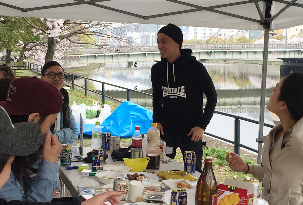 hanami barbecue Hiroshima Japon