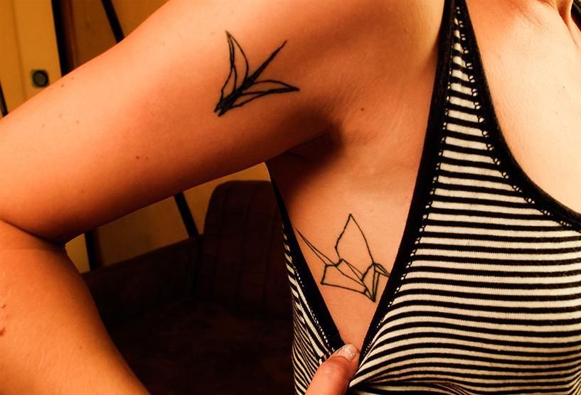 tatouage origami Hiroshima Japon