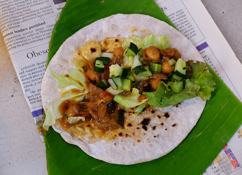 tacos curry épicé