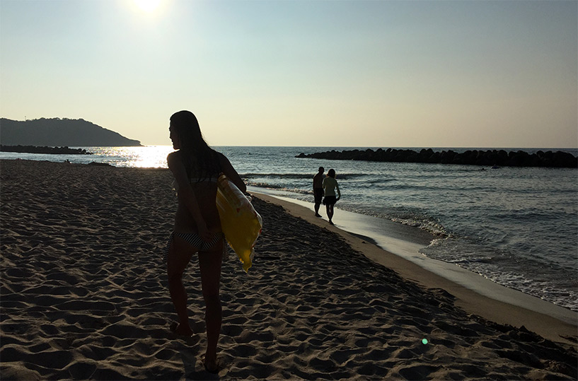 coucher de soleil plage de Hamada Japon