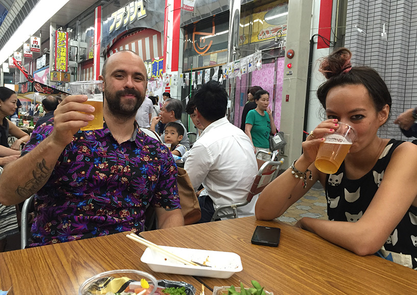 Anaïs et Pedro au matsuri de Takanobashi Japon