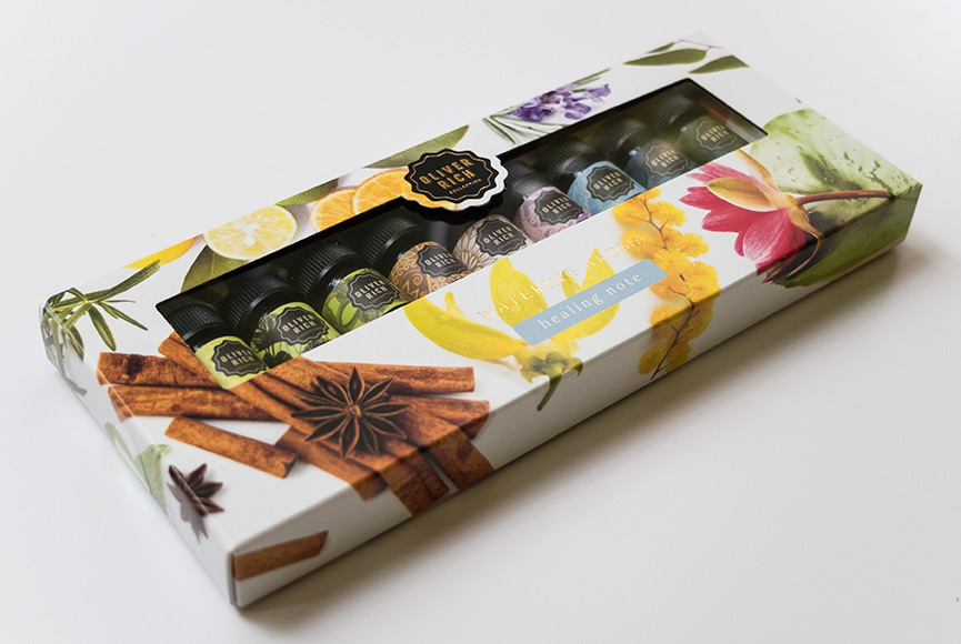 Packaging design mini sets OLIVER RICH watering aroma