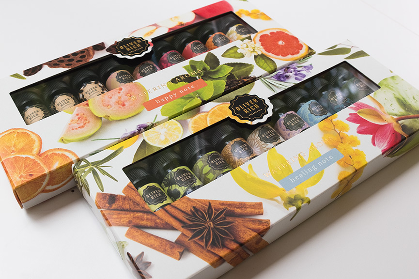Packaging design mini sets OLIVER RICH watering aroma
