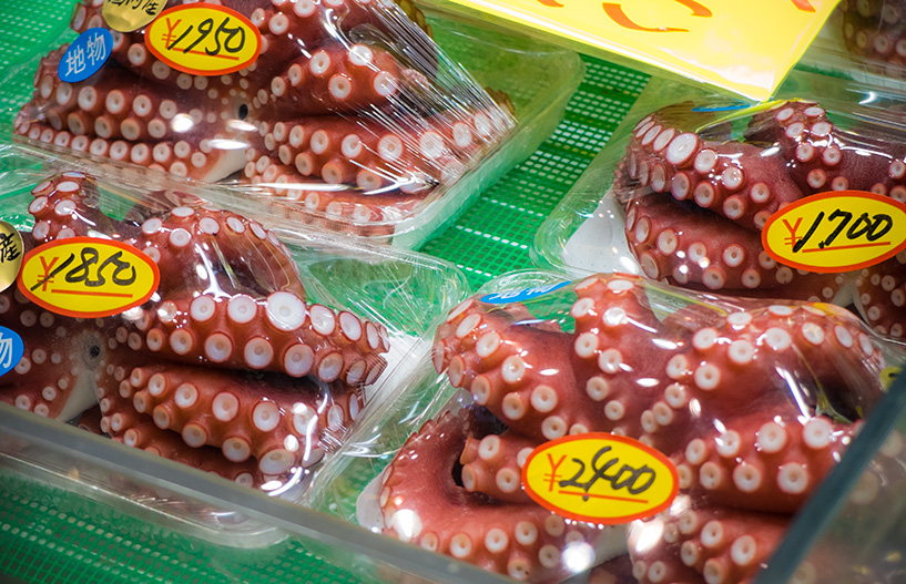 poulpe au marché de Karato, Shimonoseki, Yamaguchi