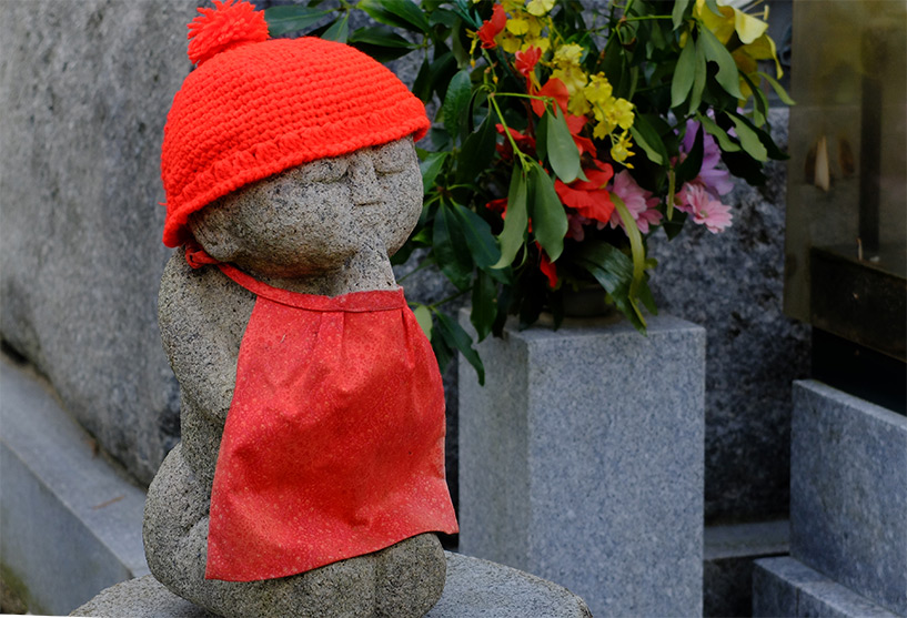 statuette jizo au temple Ruriko-ji, Yamaguchi