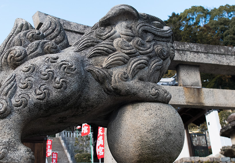 komainu au sanctuaire Onaga Tenmangu, Hiroshima