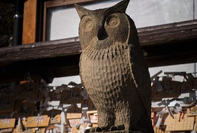 Statue de chouette sanctuaire Toshogu Japon