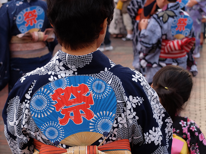 grand-mère en yukata, Tokasan Matsuri, Hiroshima