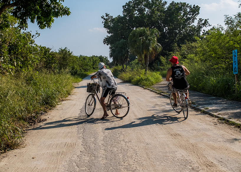 à vélo sur les routes de Taketomi-jima, Okinawa