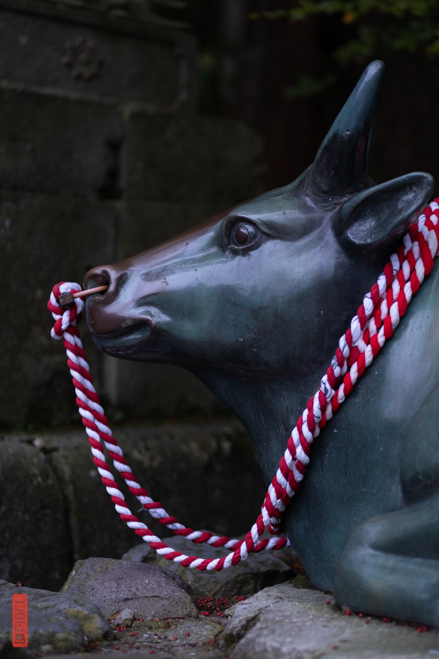 Sculpture de boeuf, Temple Daisen-ji, région de Daisen, Tottori