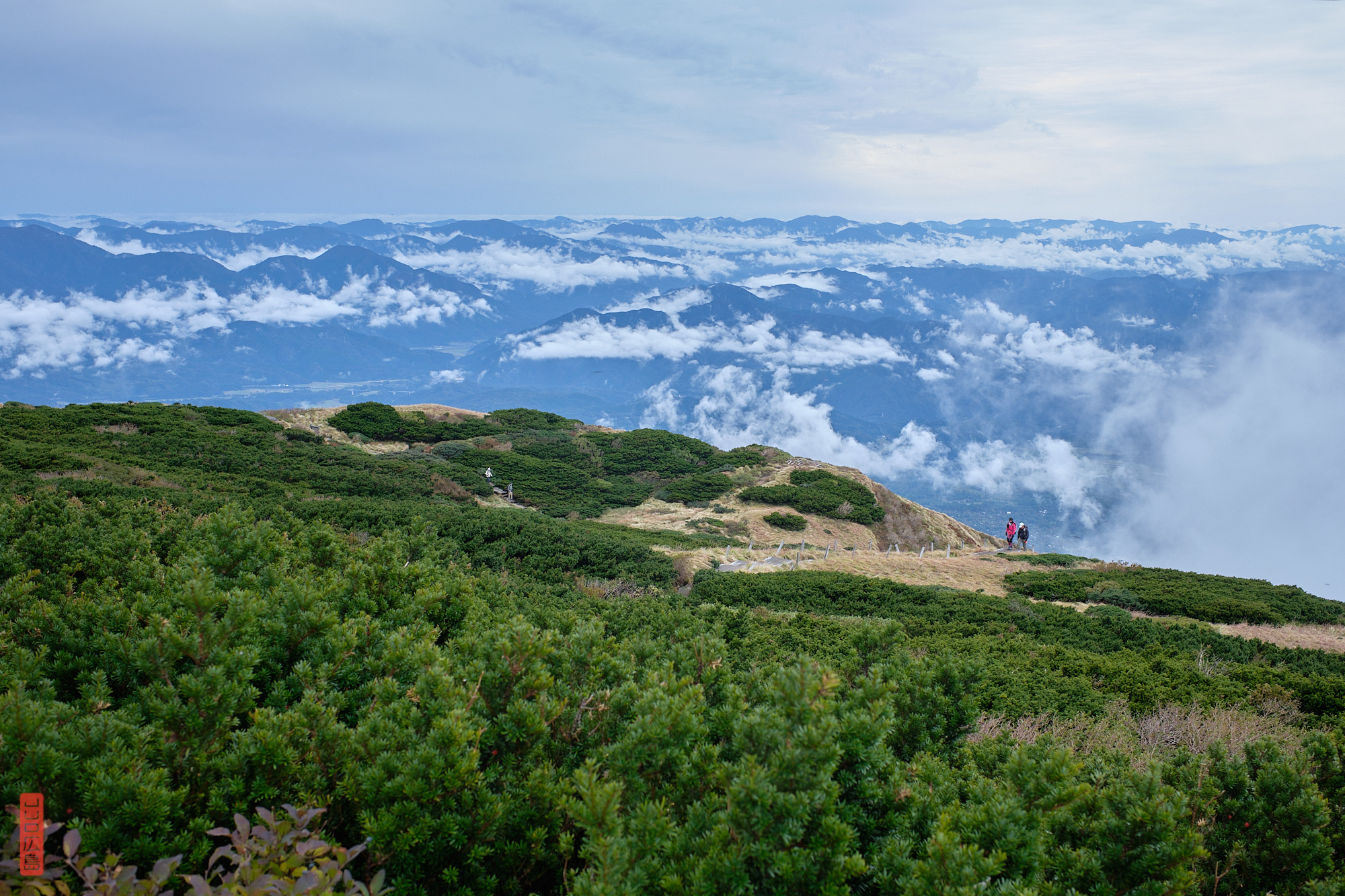 sommet du mont Daisen, au-dessus des nuages